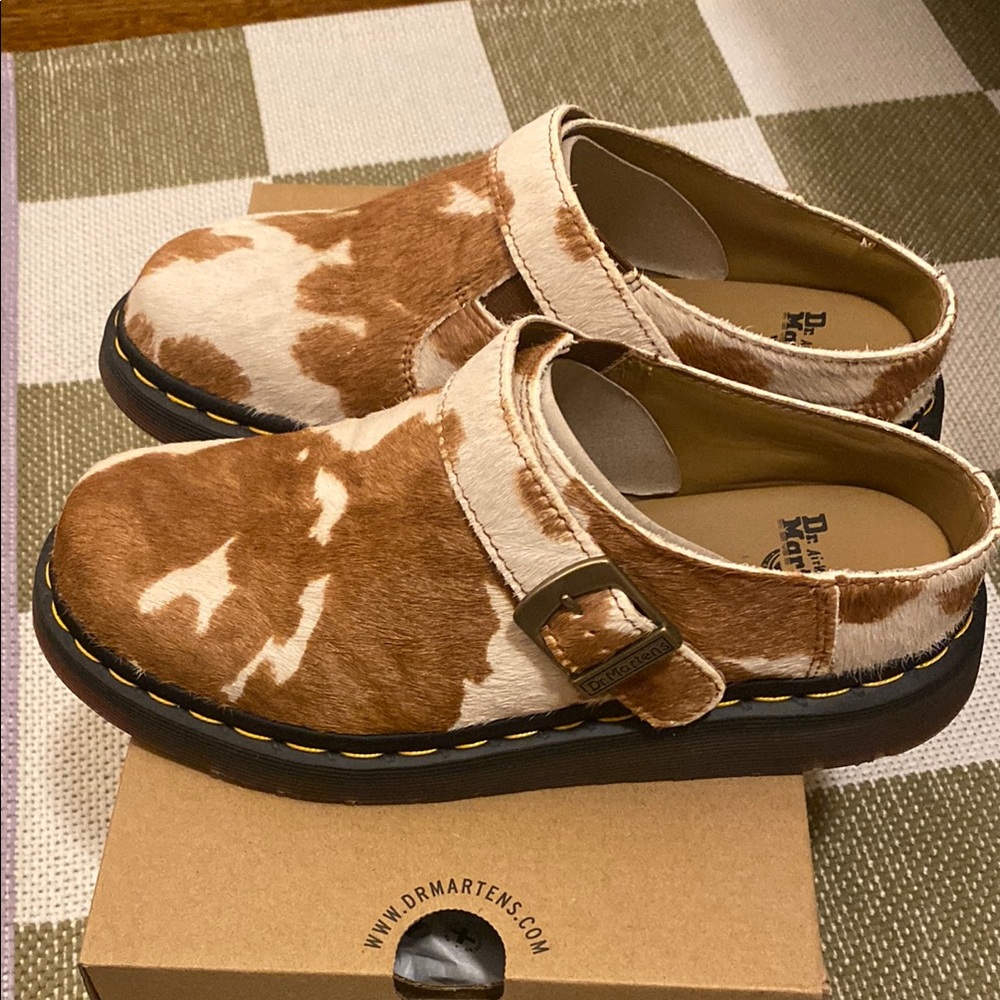 Dr. Martens Isham Cow Print Mules